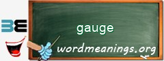 WordMeaning blackboard for gauge